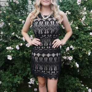 Black & Nude Lace Dress